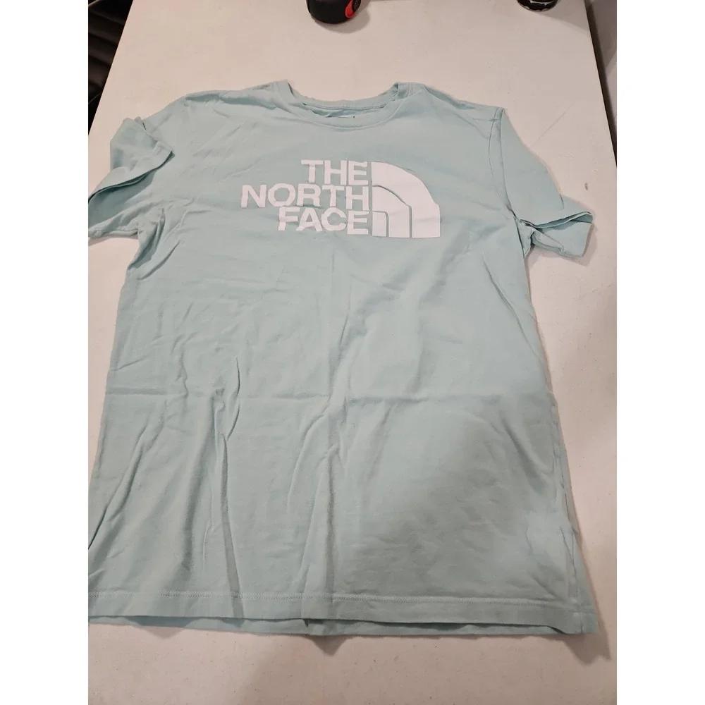 The North Face T-Shirt Mens Large Blue Short Sleeve Crew Neck Cotton Hike (A134